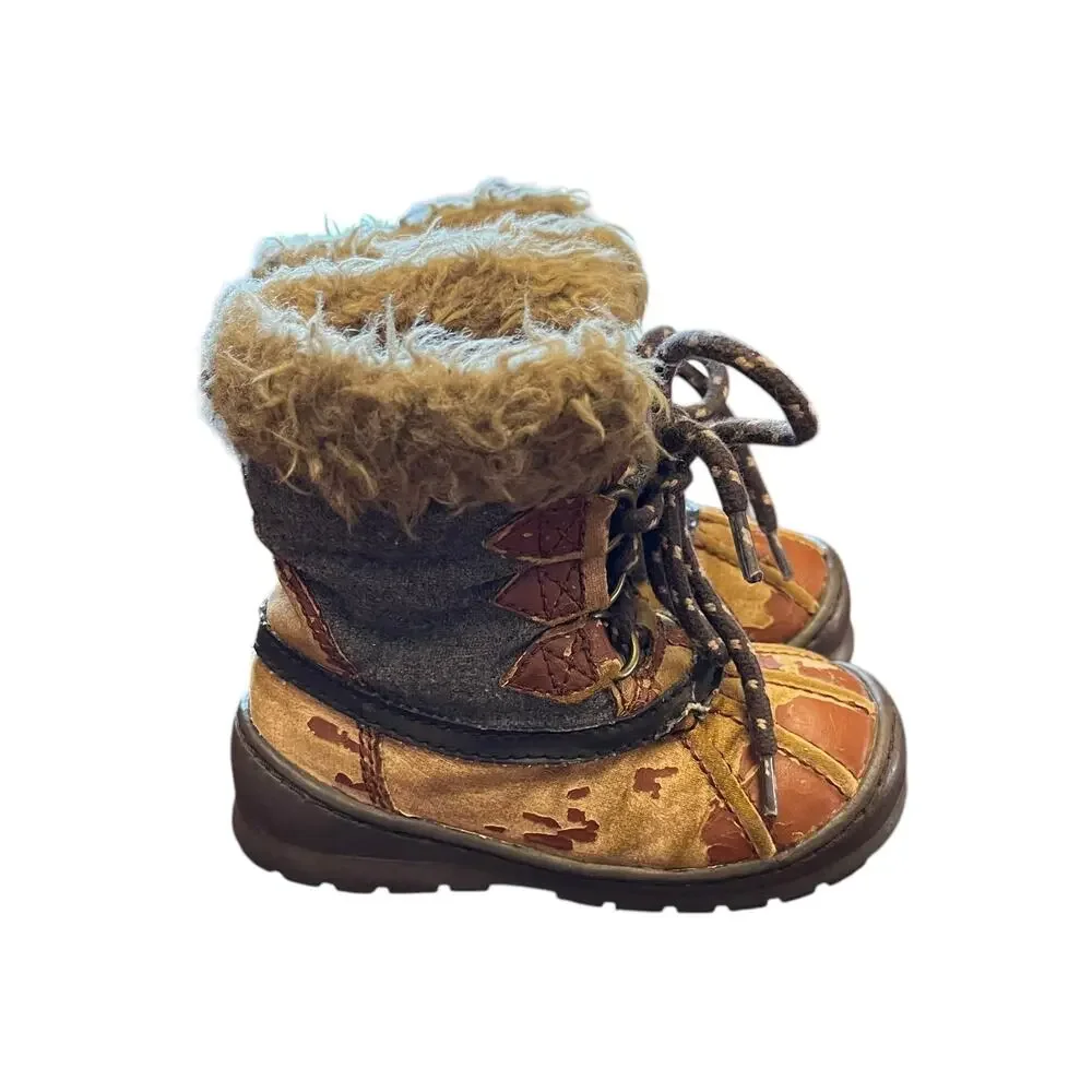 BABY GAP TODDLER BOY Winter Boots TAN CAMO Size 8